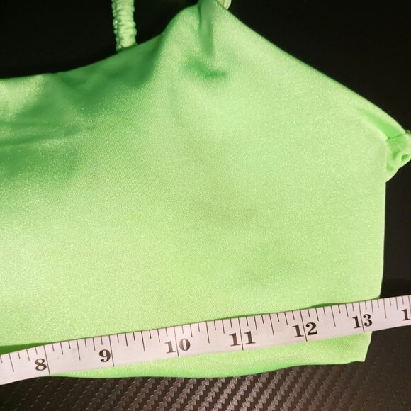 NEW‎ Peixoto Karol Stretch Ruched Bikini Swim Top in Lime Glow, Size XL - Picture 11 of 12